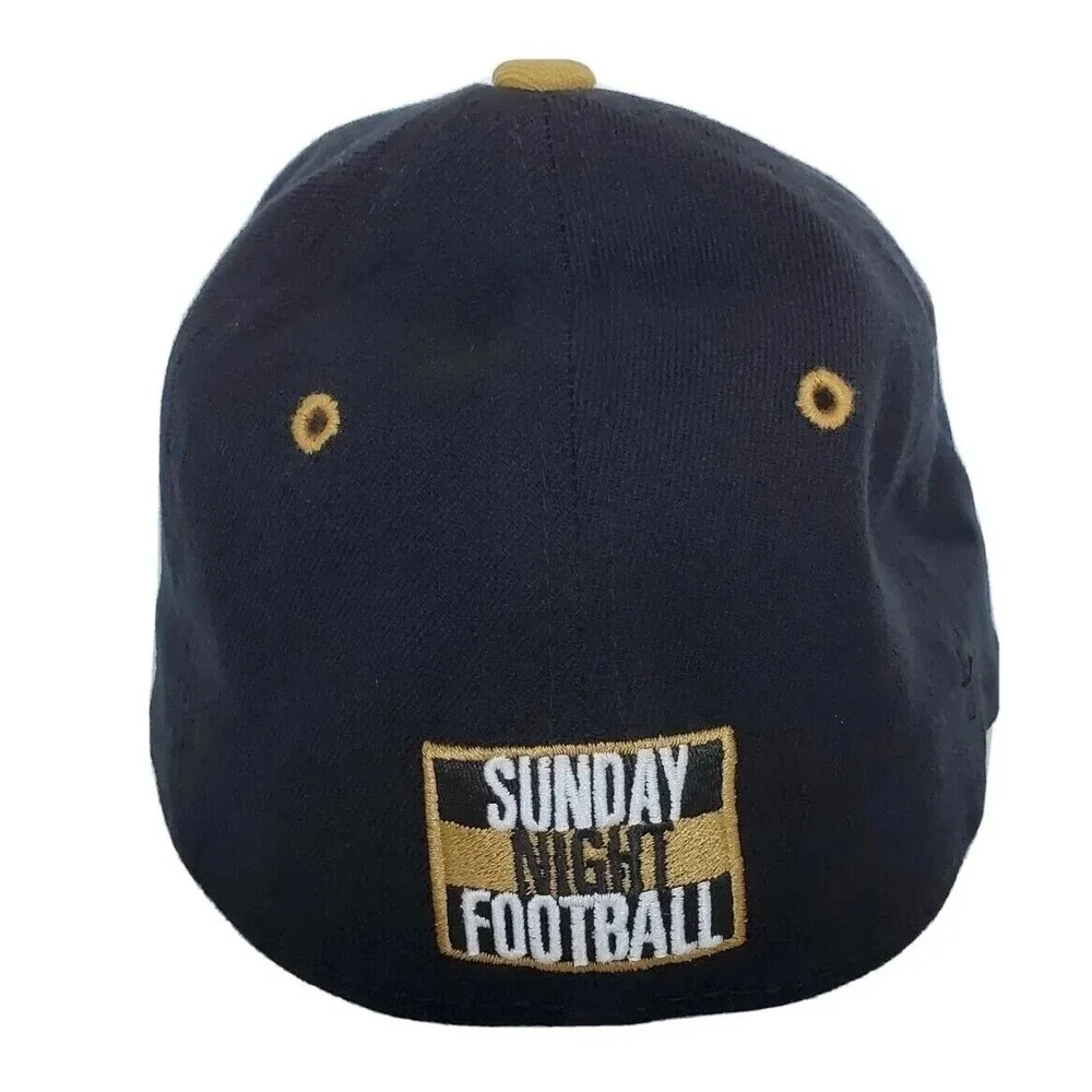 ESPN 79 Sunday Night Football Fitted Hat Black Gold Cap‎ 6 5/8-7 1/8 NFL Adult